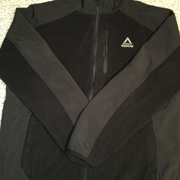 Reebok Nylon/Fleece Hooded Full Zip Up Jacket - Picture 2 of 9